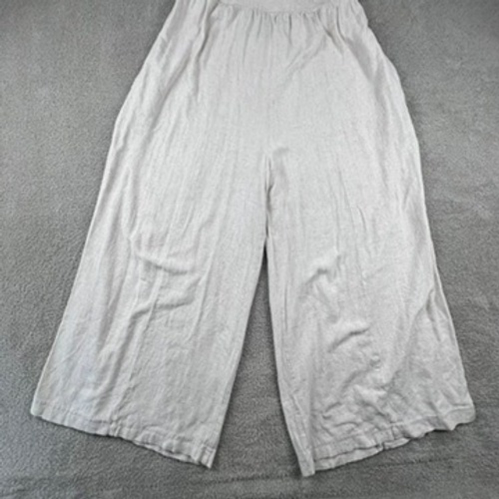 Light Cream Wide-Leg Jumpsuit with Ruffle Straps - Picture 3 of 16